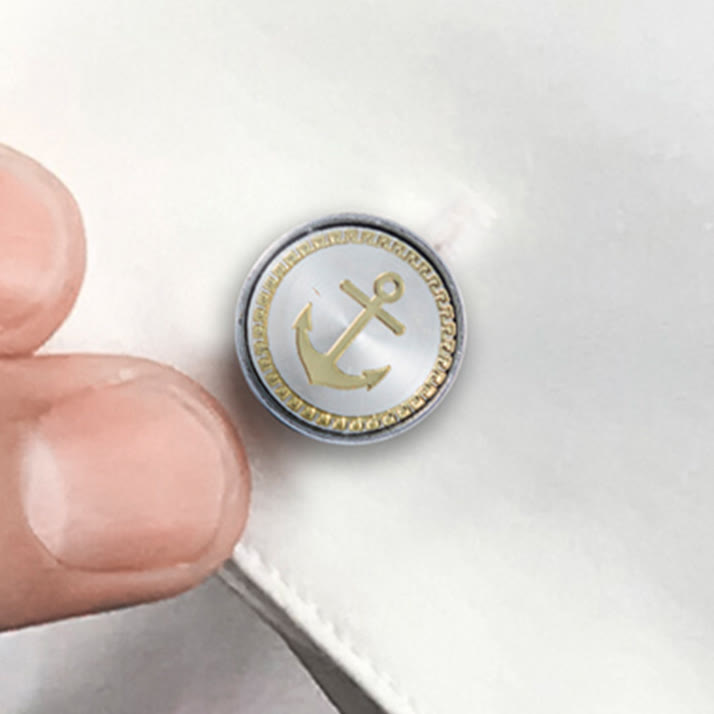 Ensemble de boutons de manchette et barre de cravate en forme d'ancre pour costume de mariage