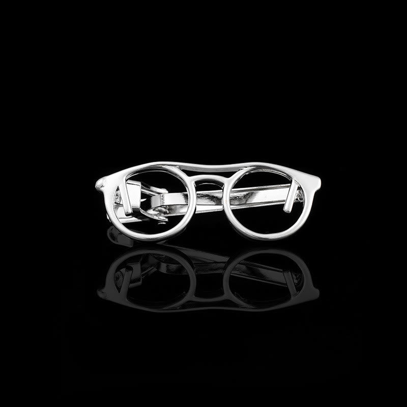 Pince à cravate pour lunettes dorées et argentées, idéale pour un costume quotidien