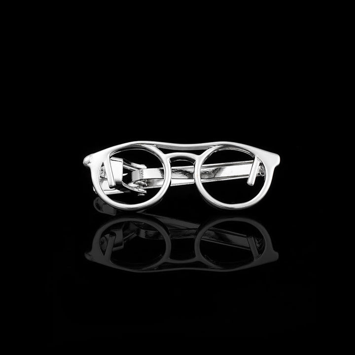 Pince à cravate pour lunettes dorées et argentées, idéale pour un costume quotidien