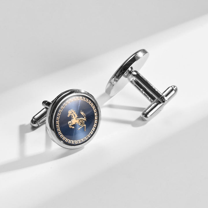 Ensemble de boutons de manchette de cravate cheval au galop pour costume de mariage