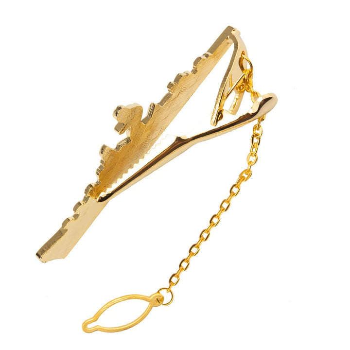 Pince à cravate en forme de navire de guerre avec ancre pour costume