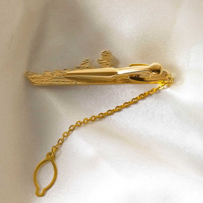 Pince à cravate en forme de navire de guerre avec ancre pour costume - image 1
