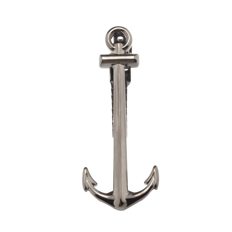 Pince à cravate ancre gris foncé pour homme