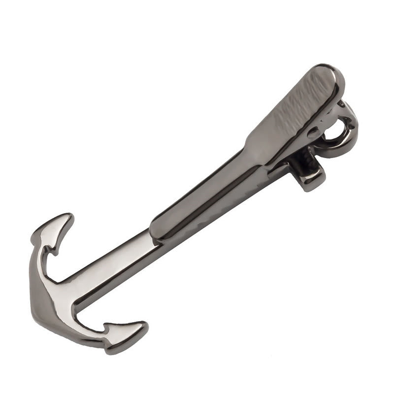 Pince à cravate ancre gris foncé pour homme
