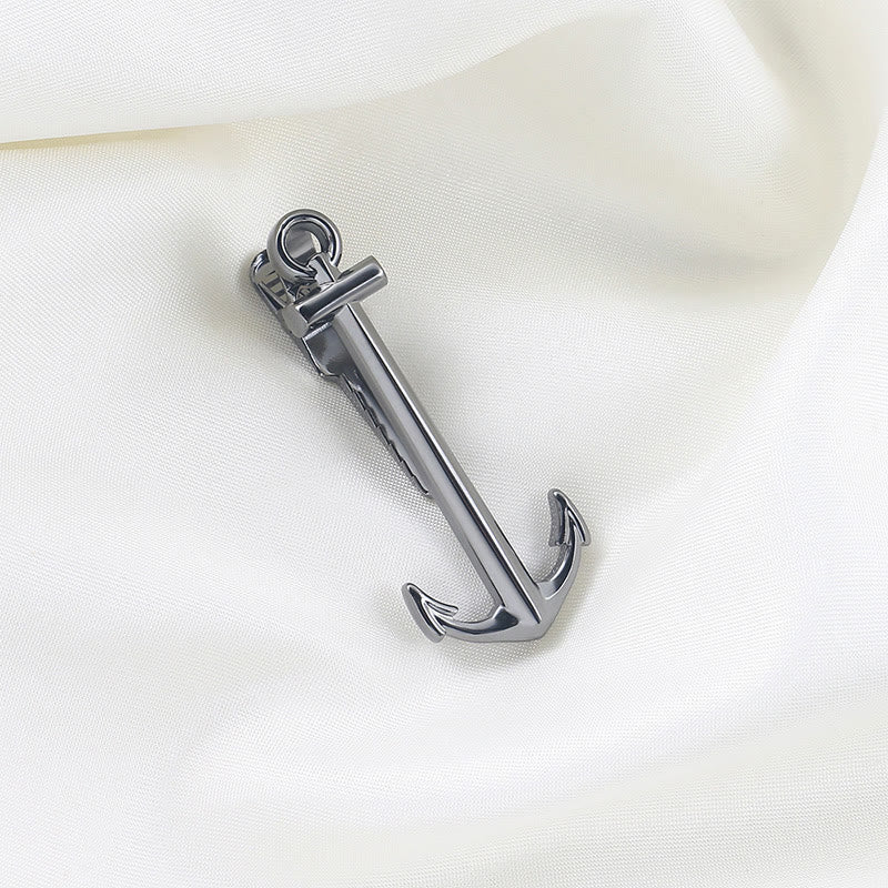 Pince à cravate ancre gris foncé pour homme
