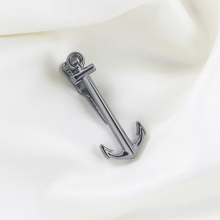 Pince à cravate ancre gris foncé pour homme