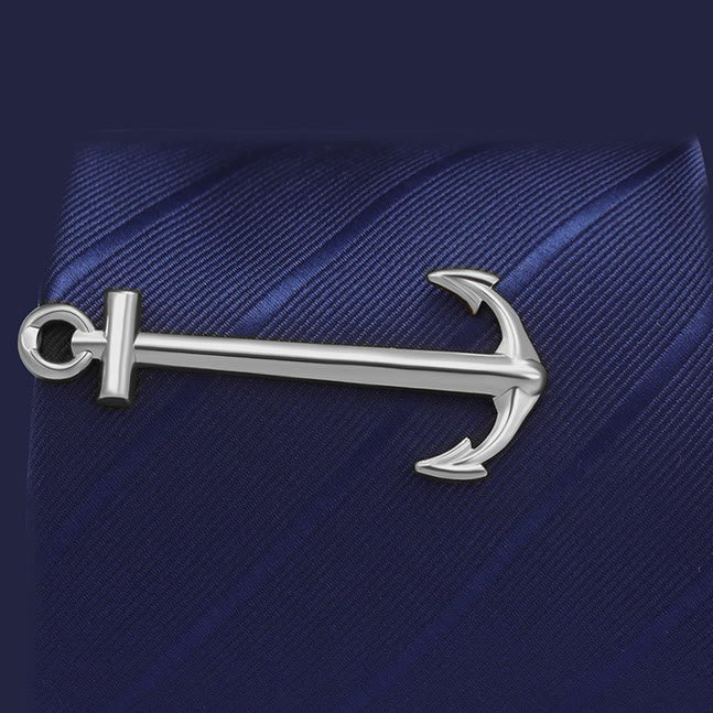 Pince à cravate ancre gris foncé pour homme