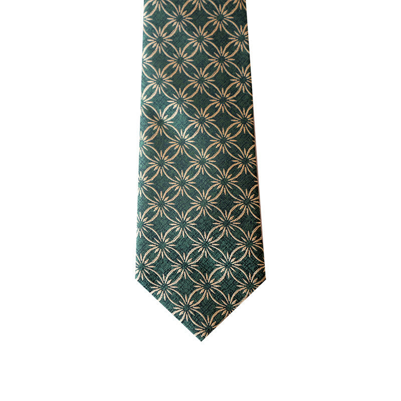 Cravate à motif floral vert marguerite pour homme