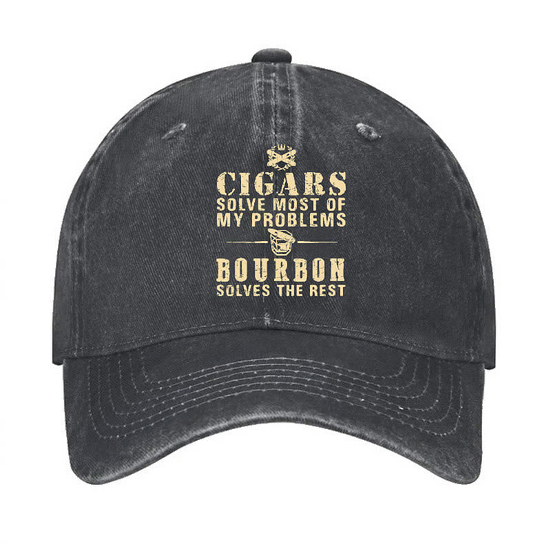 Casquette de baseball ajustable Bourbon Solve The Rest Problems