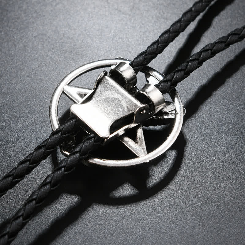 Cravate bolo vintage hexagramme taureau élan astrolabe