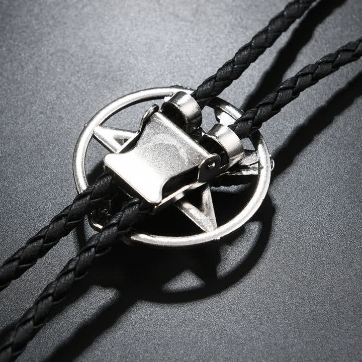 Cravate bolo vintage hexagramme taureau élan astrolabe