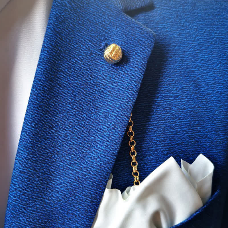 Broche de col à noeud marin pour homme avec chaîne suspendue