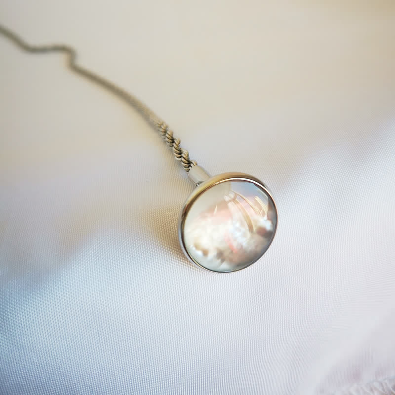 Broche de costume en coquillage naturel pour homme avec chaîne suspendue