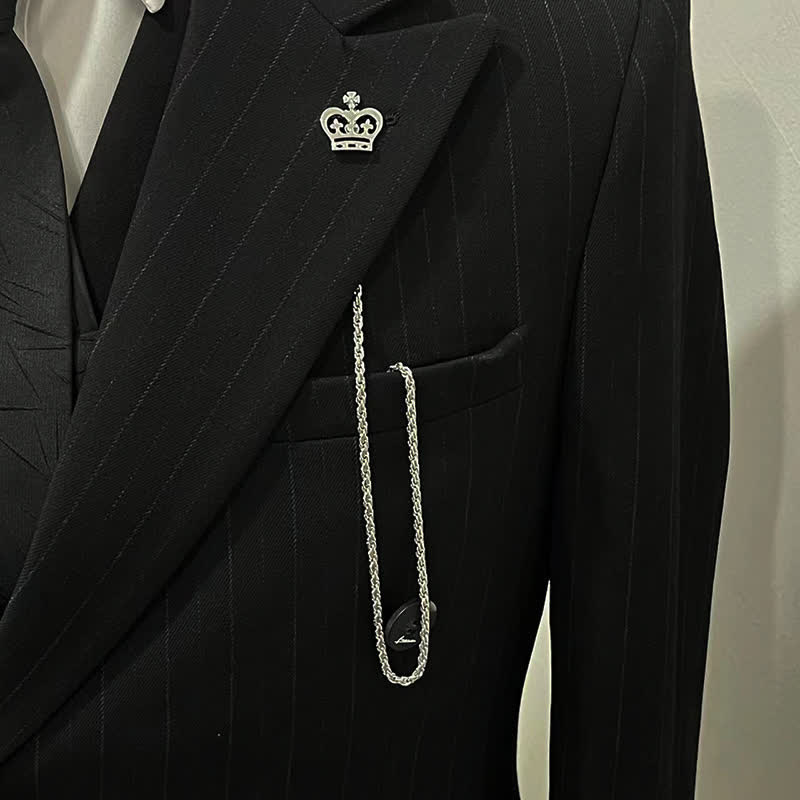 Broche de costume à chaîne pour fumer et chemise pour homme avec chaîne suspendue
