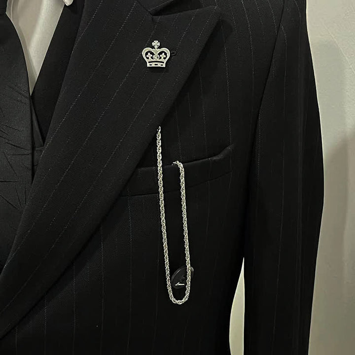 Broche de costume à chaîne pour fumer et chemise pour homme avec chaîne suspendue