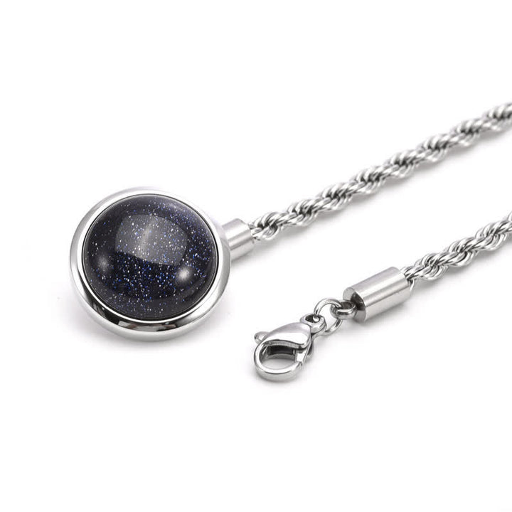 Broche de costume classique pour homme en pierre précieuse naturelle avec chaîne suspendue