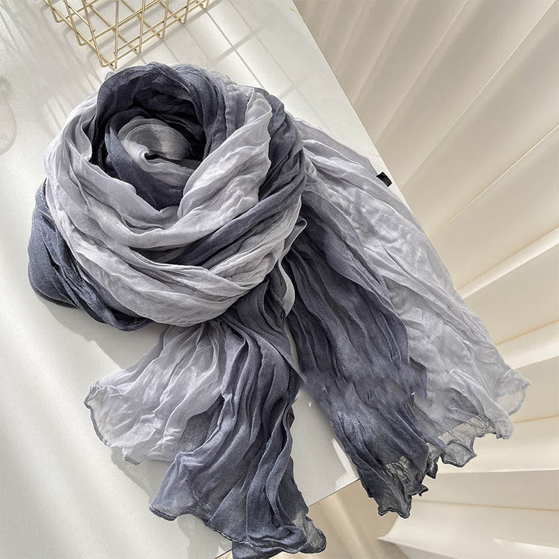 Écharpe fine à dégradé de couleur unie pour femme - Gris dégradé - image 18