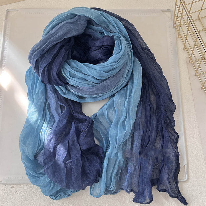 Écharpe fine à dégradé de couleur unie pour femme - Dégradé bleu - image 0