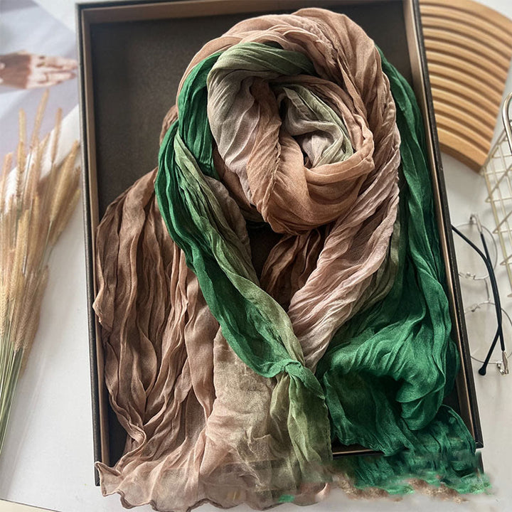 Écharpe fine à dégradé de couleur unie pour femme