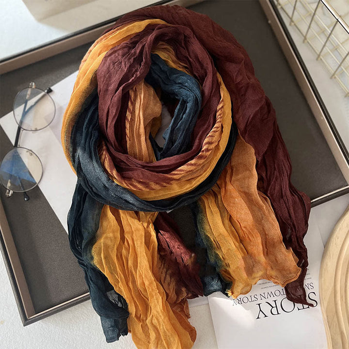 Écharpe fine à dégradé de couleur unie pour femme - Café vert orange - image 9