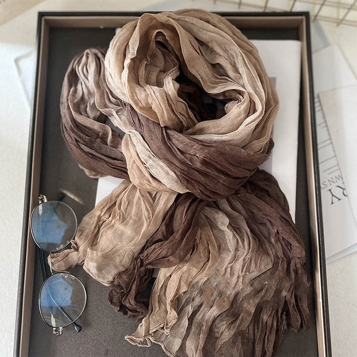 Écharpe fine à dégradé de couleur unie pour femme - Café Camel - image 7