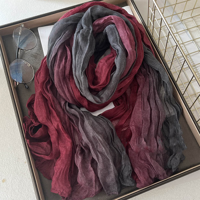 Écharpe fine à dégradé de couleur unie pour femme - Gris Rouge - image 8