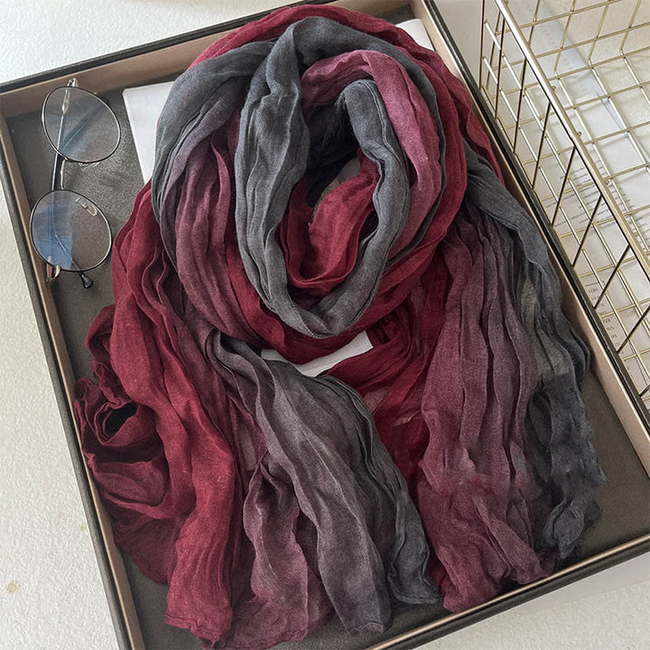 Écharpe fine à dégradé de couleur unie pour femme - Gris Rouge - image 8