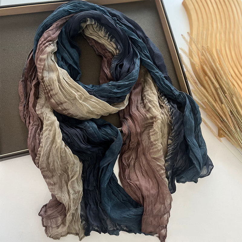 Écharpe fine à dégradé de couleur unie pour femme
