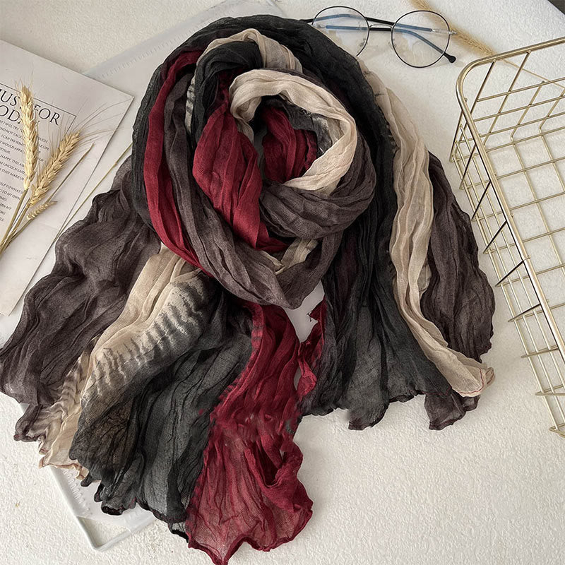 Écharpe fine à dégradé de couleur unie pour femme - Café rouge beige - image 17