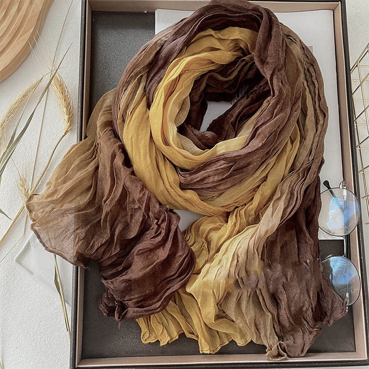 Écharpe fine à dégradé de couleur unie pour femme