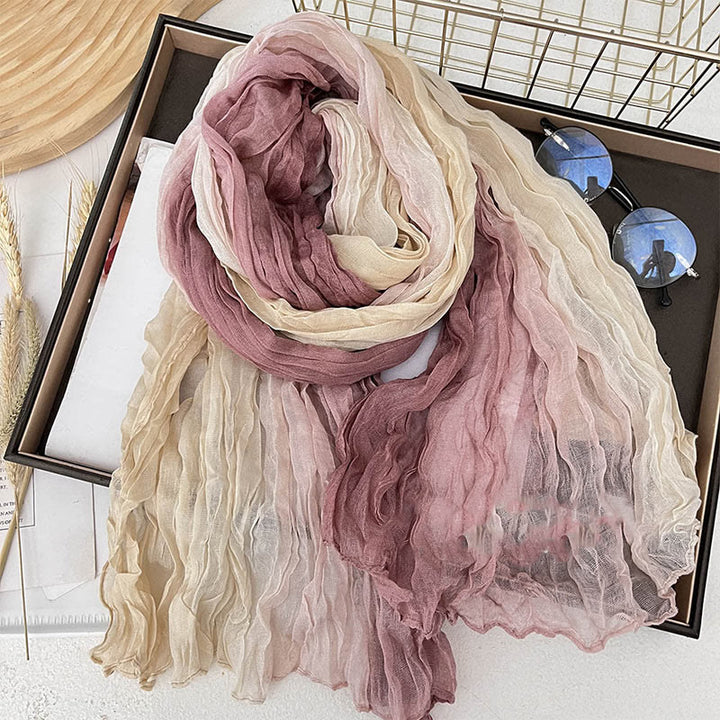 Écharpe fine à dégradé de couleur unie pour femme - Beige rose foncé - image 13