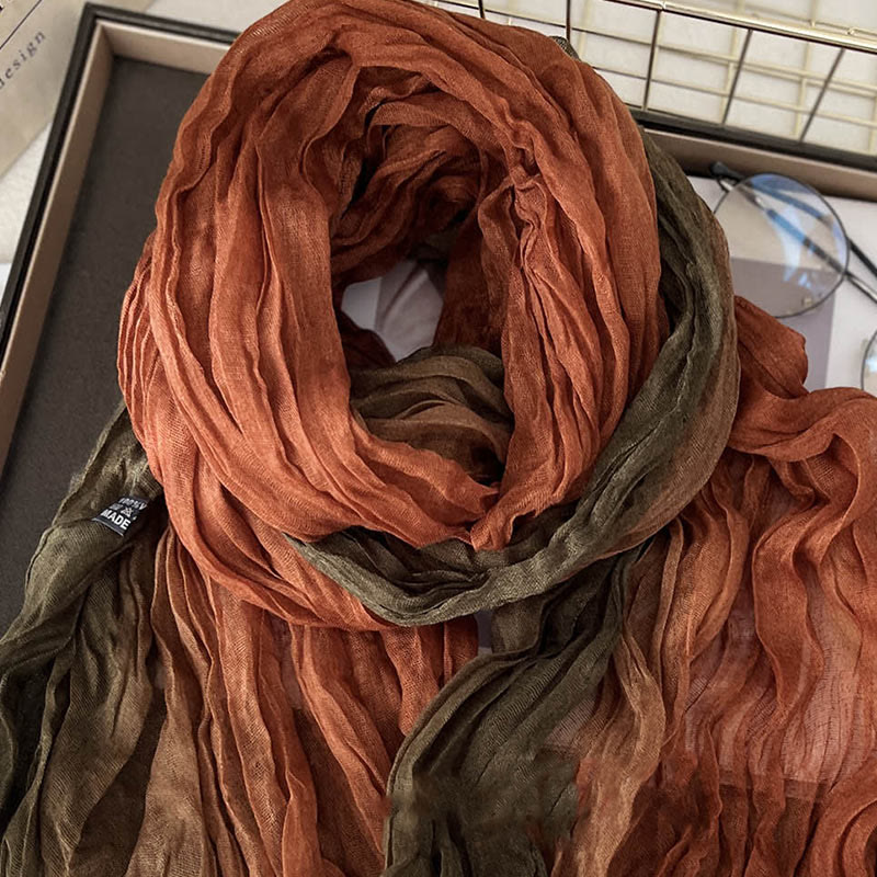 Écharpe fine à dégradé de couleur unie pour femme - Orange Vert foncé - image 16