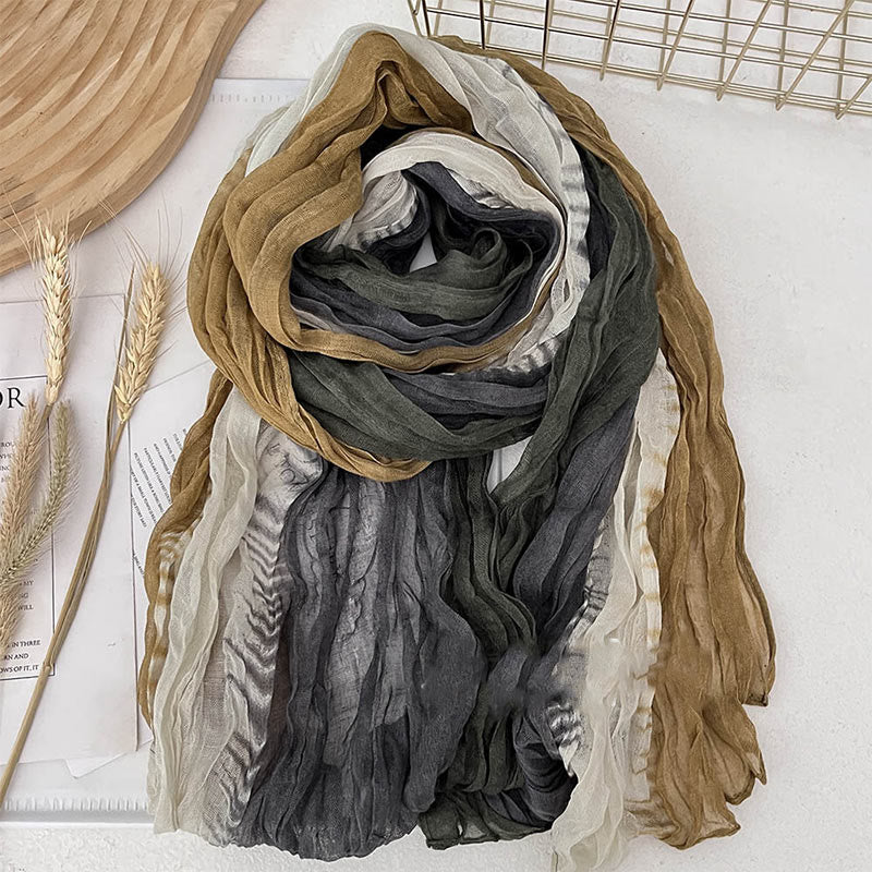 Écharpe fine à dégradé de couleur unie pour femme - Gris Beige Jaune - image 14