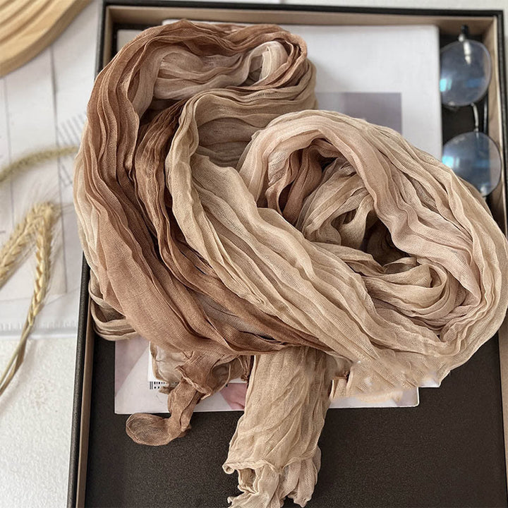Écharpe fine à dégradé de couleur unie pour femme - Beige Chameau - image 12