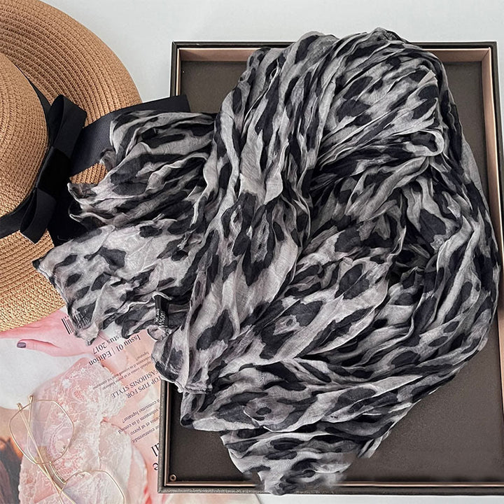 Écharpe fine à dégradé de couleur unie pour femme - Gris léopard - image 19