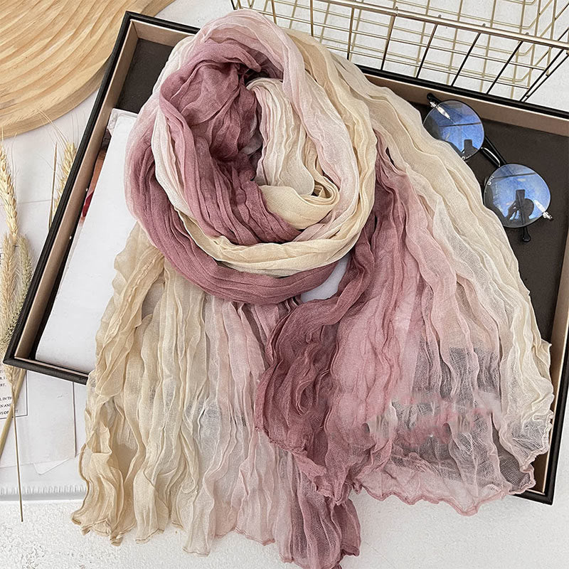 Écharpe fine à dégradé de couleur unie pour femme
