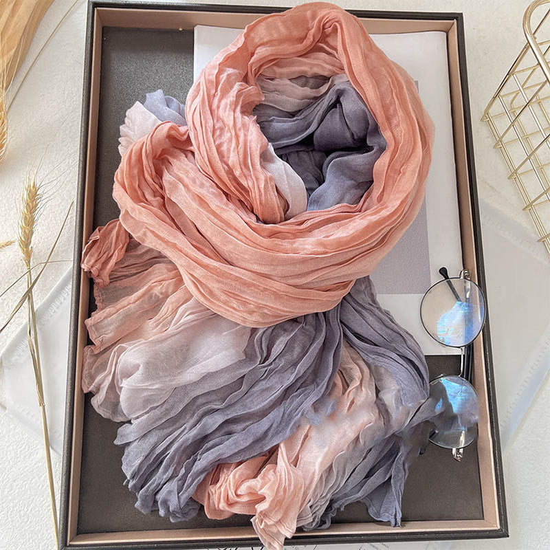 Écharpe fine à dégradé de couleur unie pour femme