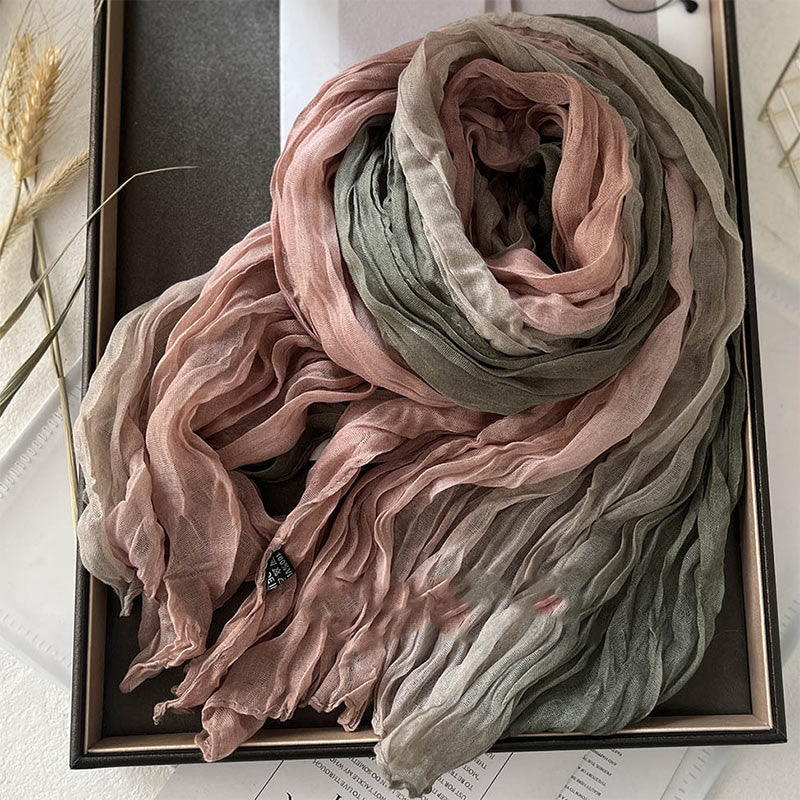 Écharpe fine à dégradé de couleur unie pour femme - Vert Rose - image 4