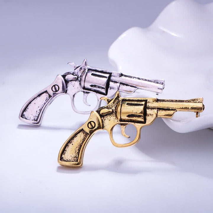 Mini broche vintage en forme de pistolet dominateur pour homme