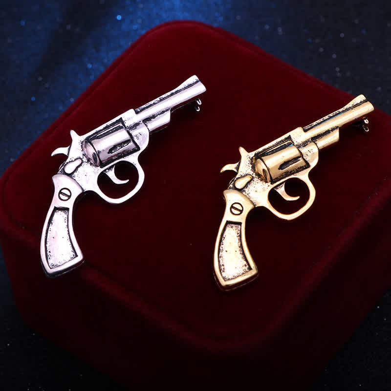 Mini broche vintage en forme de pistolet dominateur pour homme