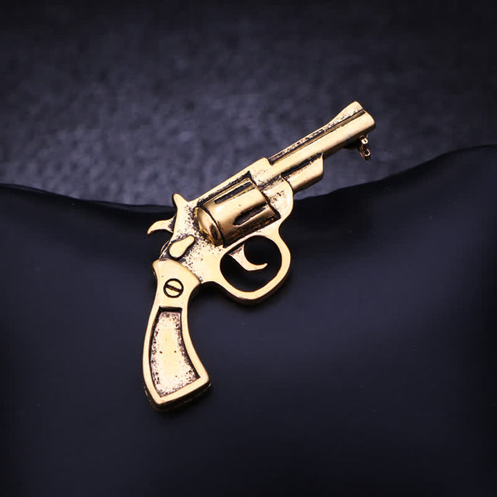 Mini broche vintage en forme de pistolet dominateur pour homme