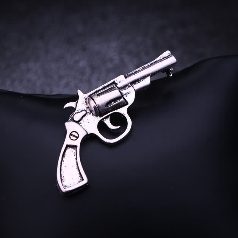 Mini broche vintage en forme de pistolet dominateur pour homme