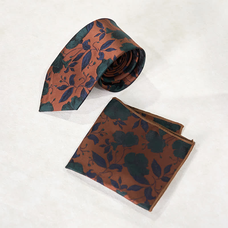 Pochette de costume élégante pour homme, motif floral imprimé
