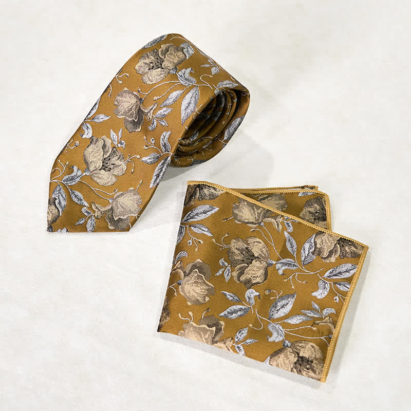 Pochette de costume élégante pour homme, motif floral imprimé
