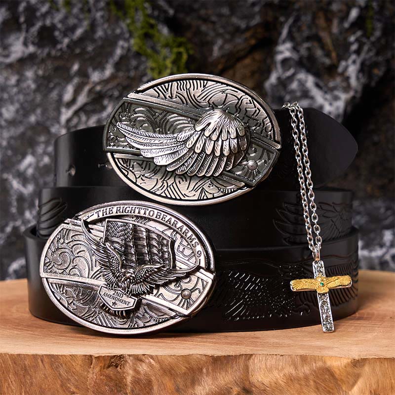 Ensemble de boucles de ceinture à couteau caché Eagle Wings DIY avec collier en croix d'aigle