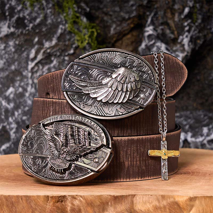 Ensemble de boucles de ceinture à couteau caché Eagle Wings DIY avec collier en croix d'aigle