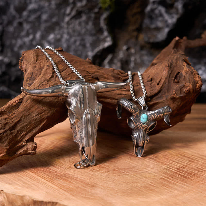 Ensemble de colliers pendentif taureau Longhorn turquoise et corne de bélier - image 6