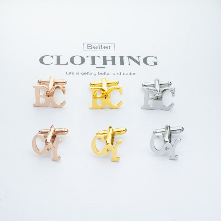1 paire de couvre-boutons de costume personnalisés avec lettres
