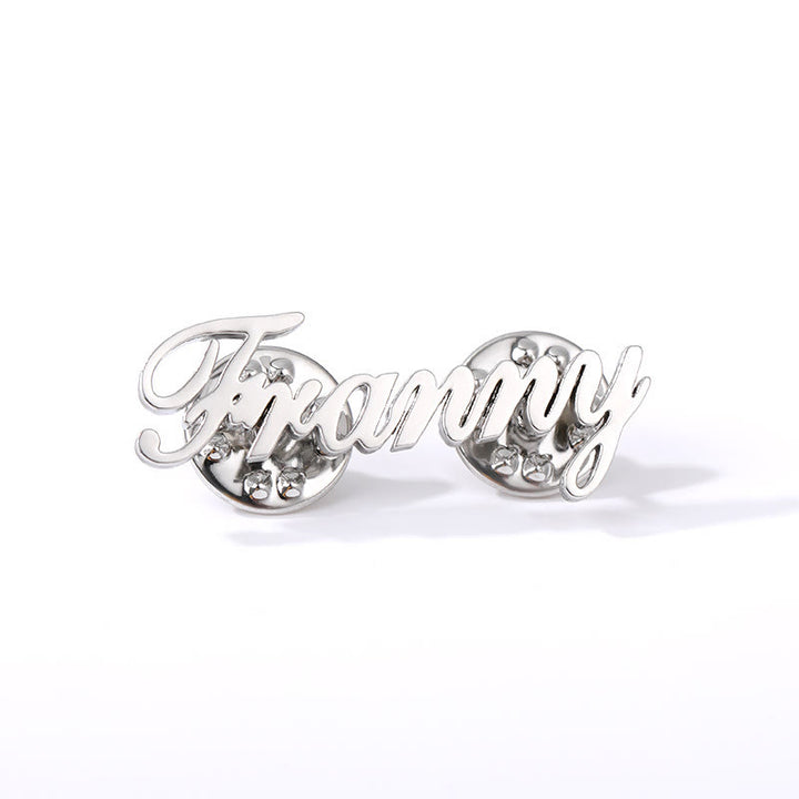 Broche personnalisée avec votre nom, accessoires de costume en acier inoxydable
