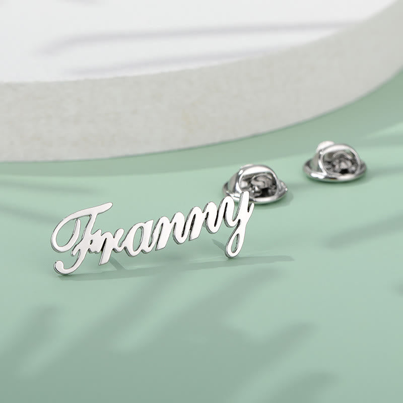 Broche personnalisée avec votre nom, accessoires de costume en acier inoxydable